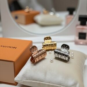 Louis Vuitton Gold , Rose Gold and Silver Mini Hair Clips M68940 Mady In Italy